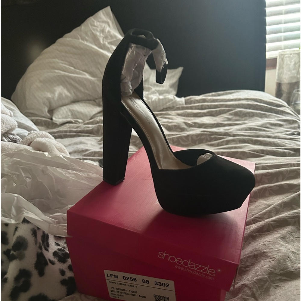 Black block heels